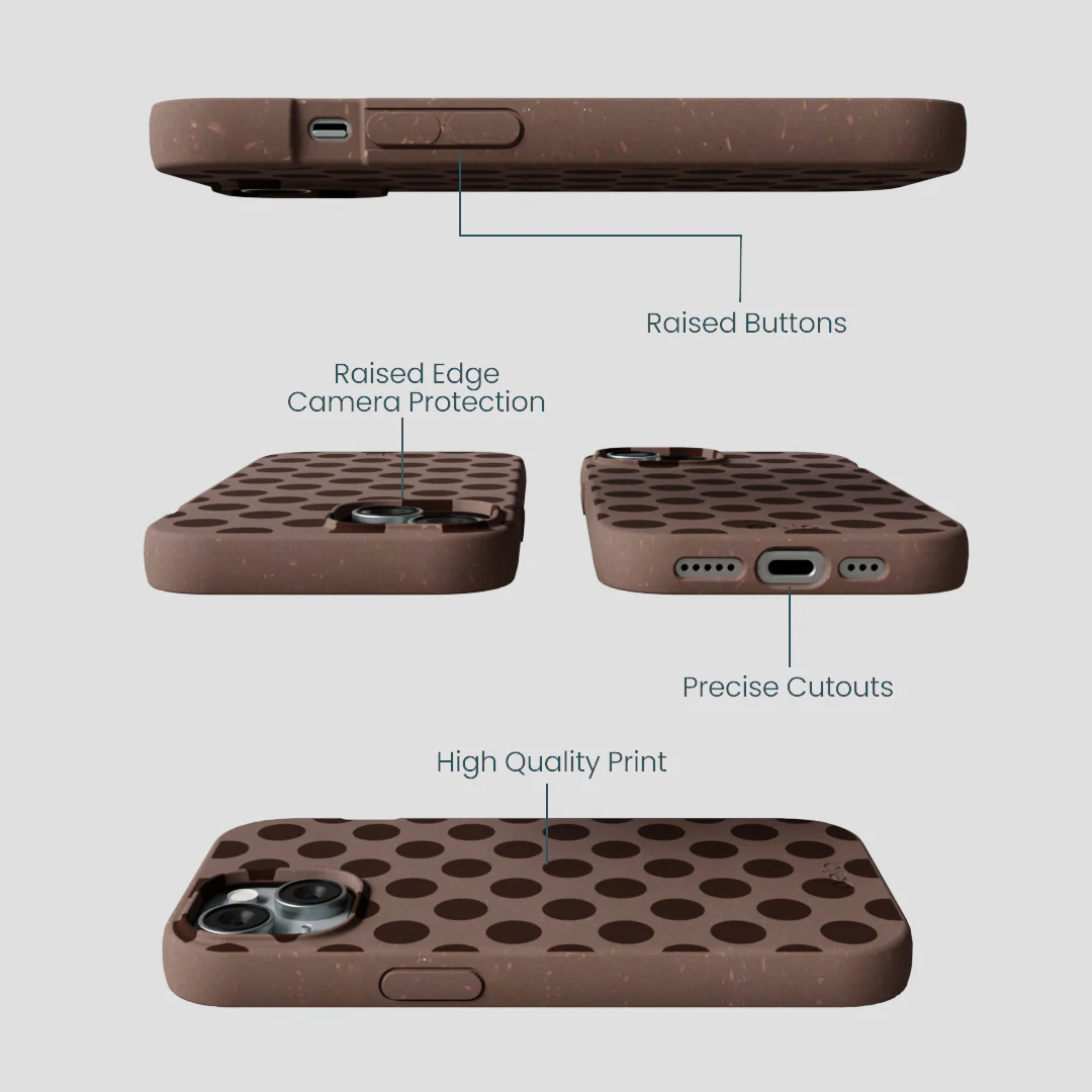 Chocolate Brown Cocoa Sprinkle iPhone 15 Case - Image 3