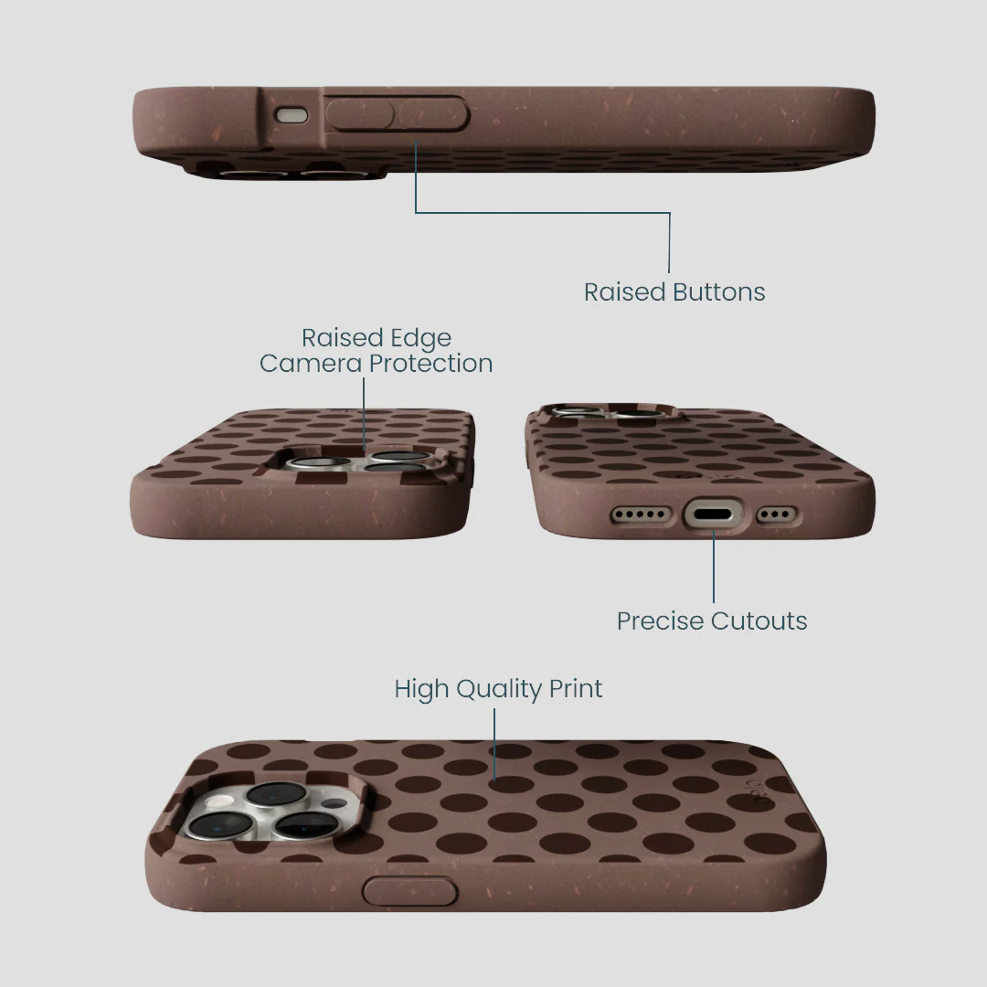 Chocolate Brown Cocoa Sprinkle iPhone 15 Pro Case - Image 3