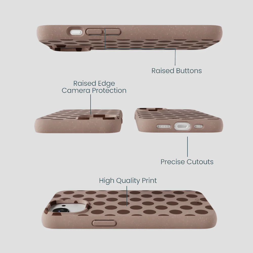 Chocolate Brown Cocoa Sprinkle iPhone 16e/17e Case - Image 3