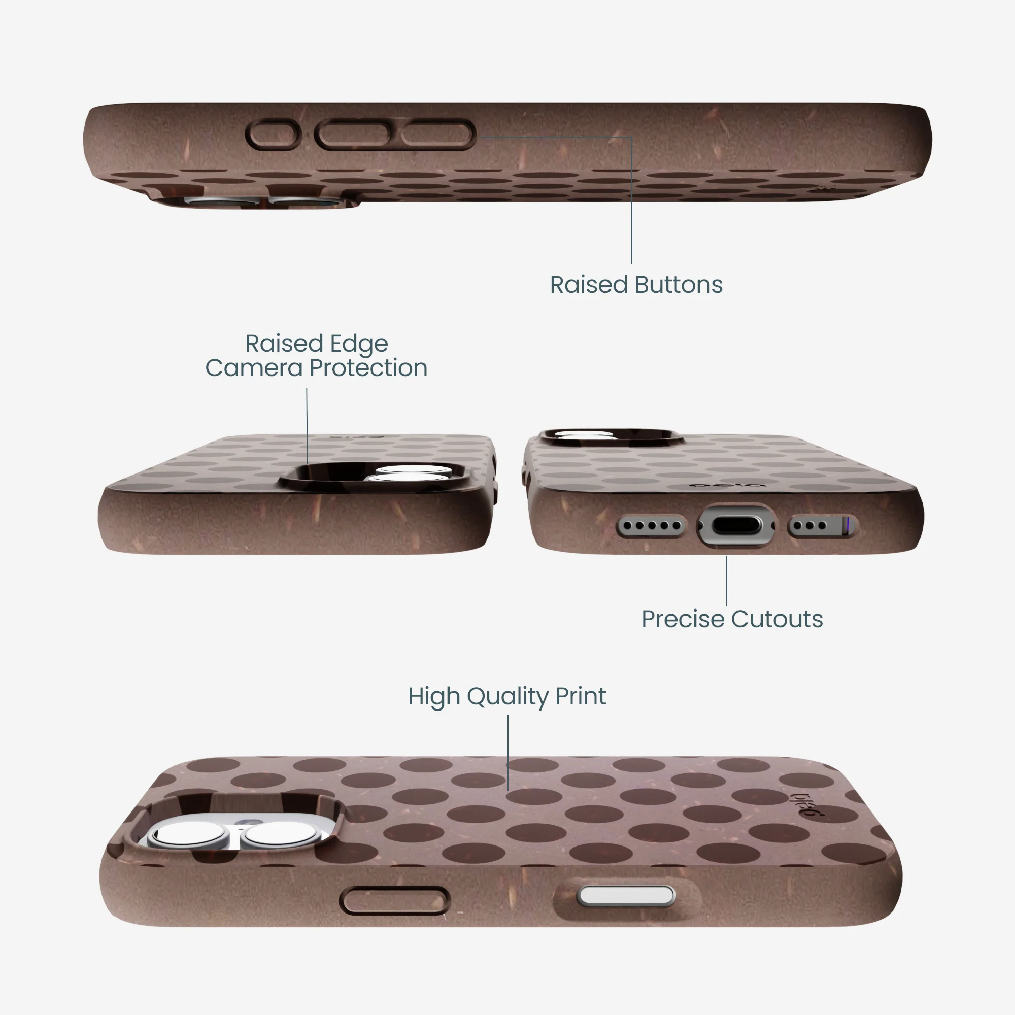 Chocolate Brown Cocoa Sprinkle iPhone 17 Case - Image 3