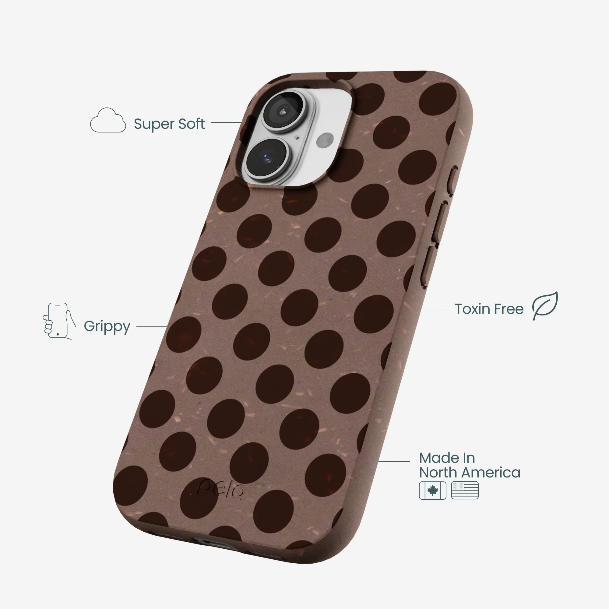 Chocolate Brown Cocoa Sprinkle iPhone 17 Case - Image 4