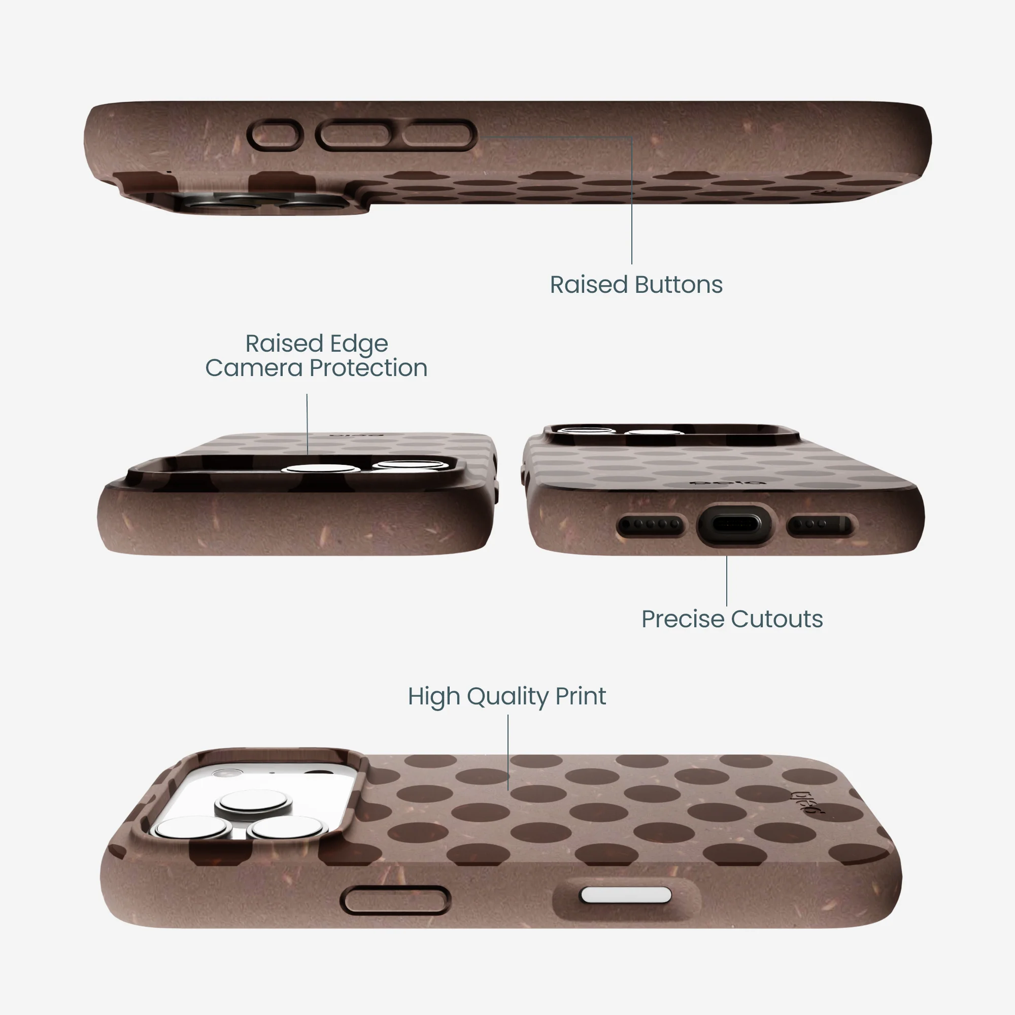 Chocolate Brown Cocoa Sprinkle iPhone 17 Pro Case - Image 3