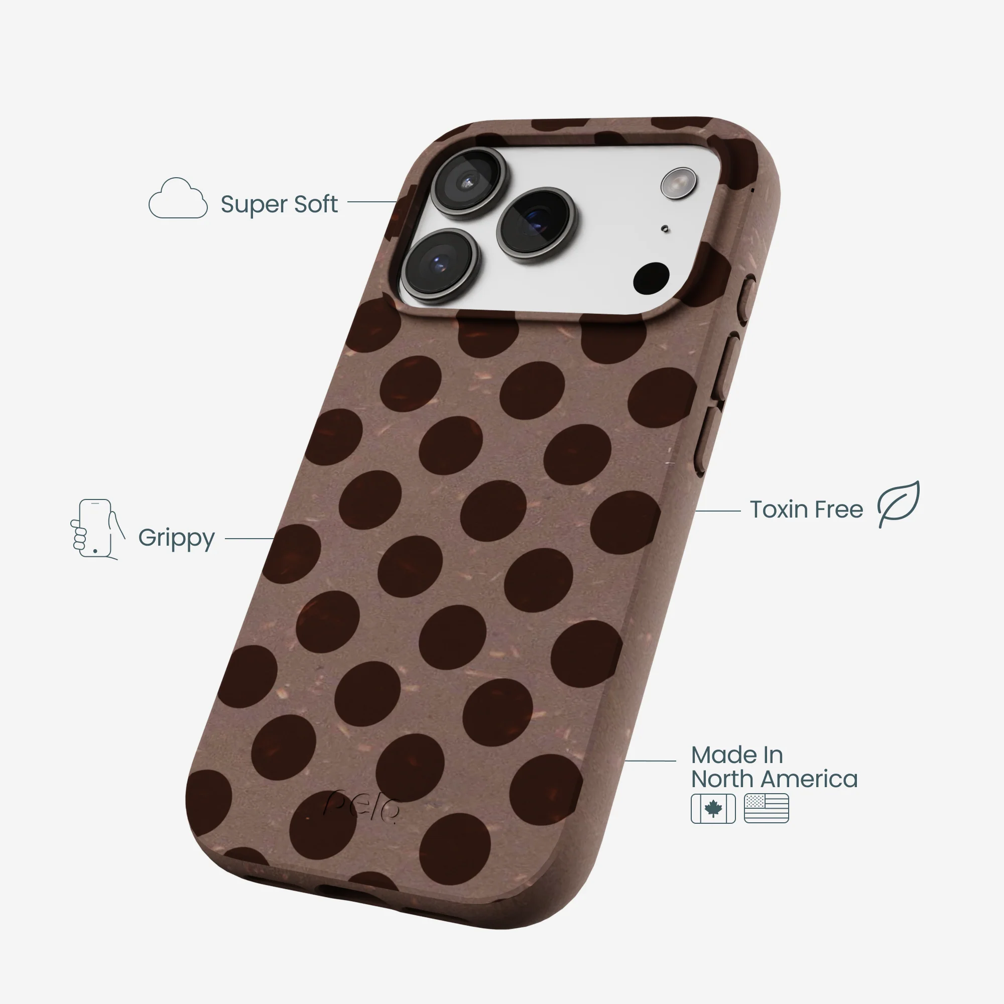 Chocolate Brown Cocoa Sprinkle iPhone 17 Pro Case - Image 4