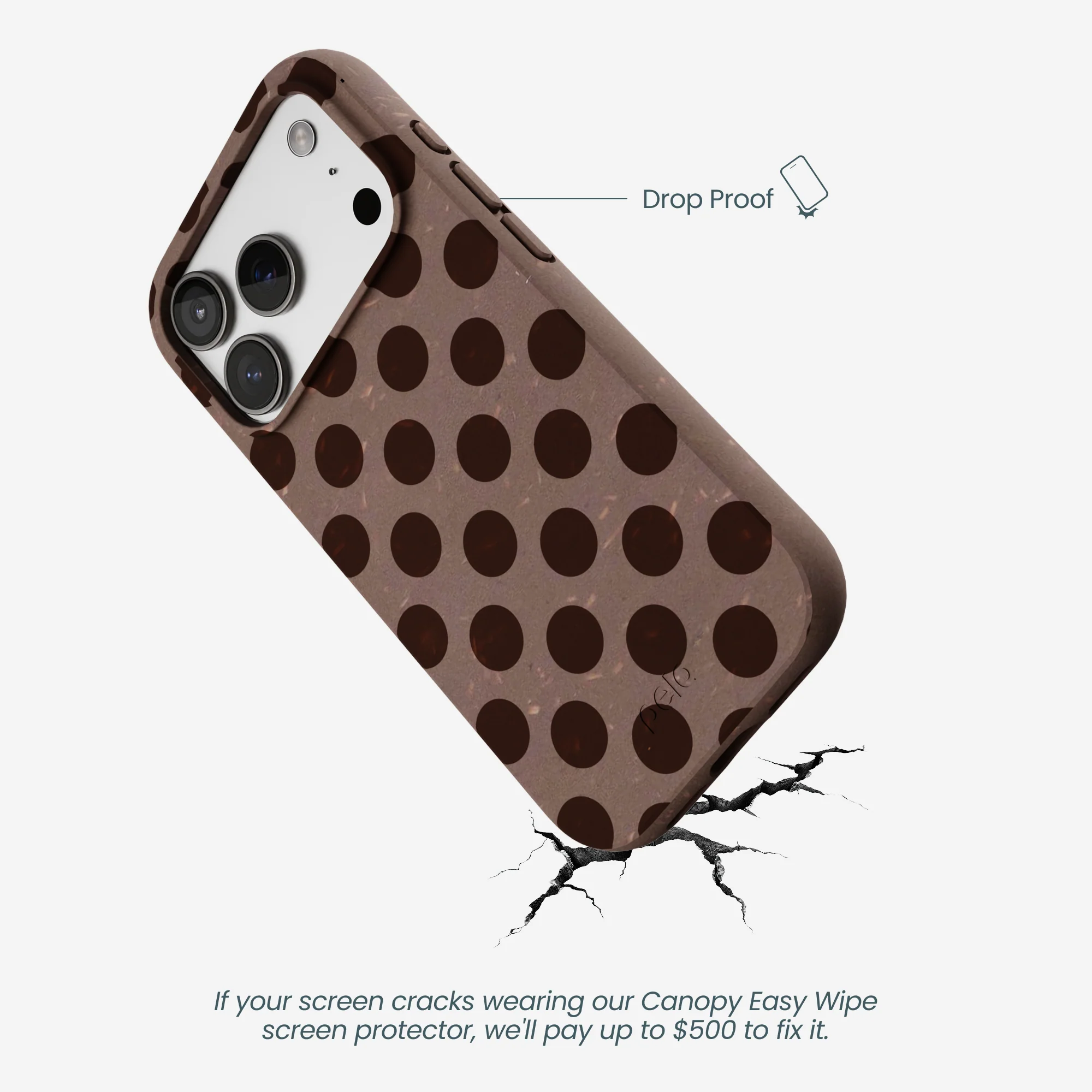 Chocolate Brown Cocoa Sprinkle iPhone 17 Pro Case - Image 5