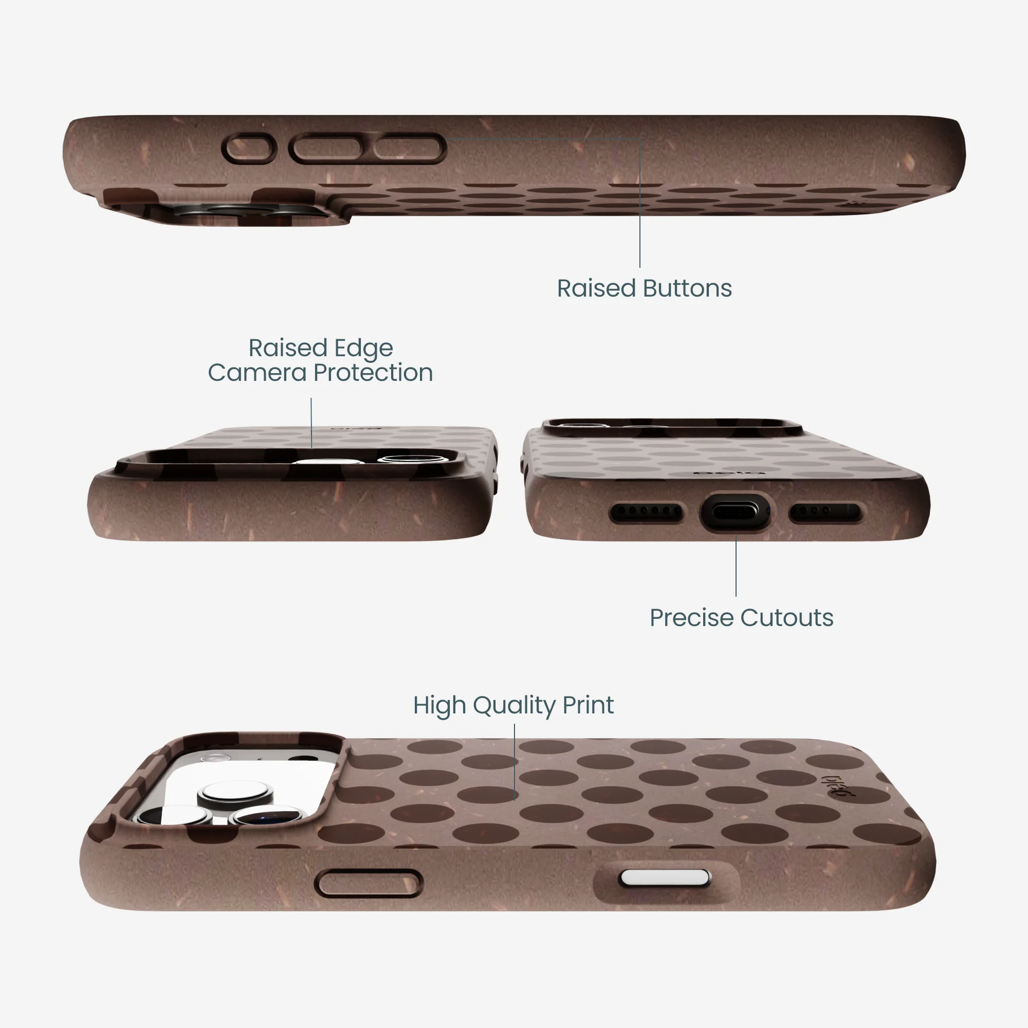 Chocolate Brown Cocoa Sprinkle iPhone 17 Pro Max Case - Image 3