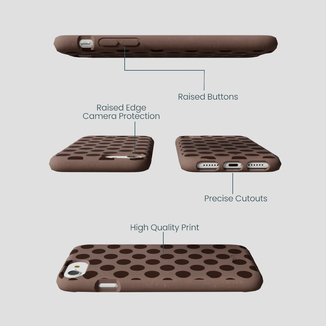 Chocolate Brown Cocoa Sprinkle iPhone 6/6s/7/8/SE Case - Image 3