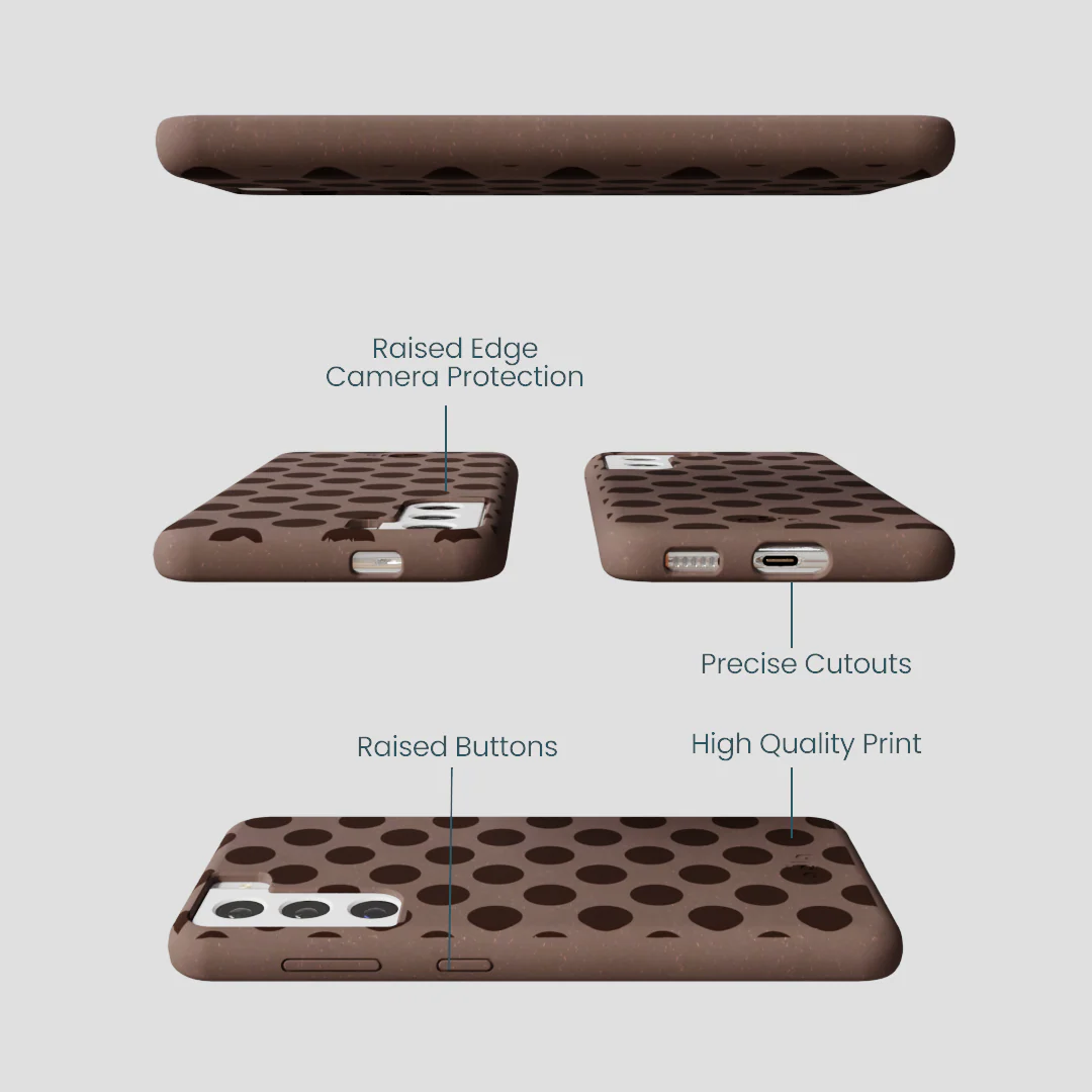 Chocolate Brown Cocoa Sprinkle Samsung Galaxy S22 Case - Image 3