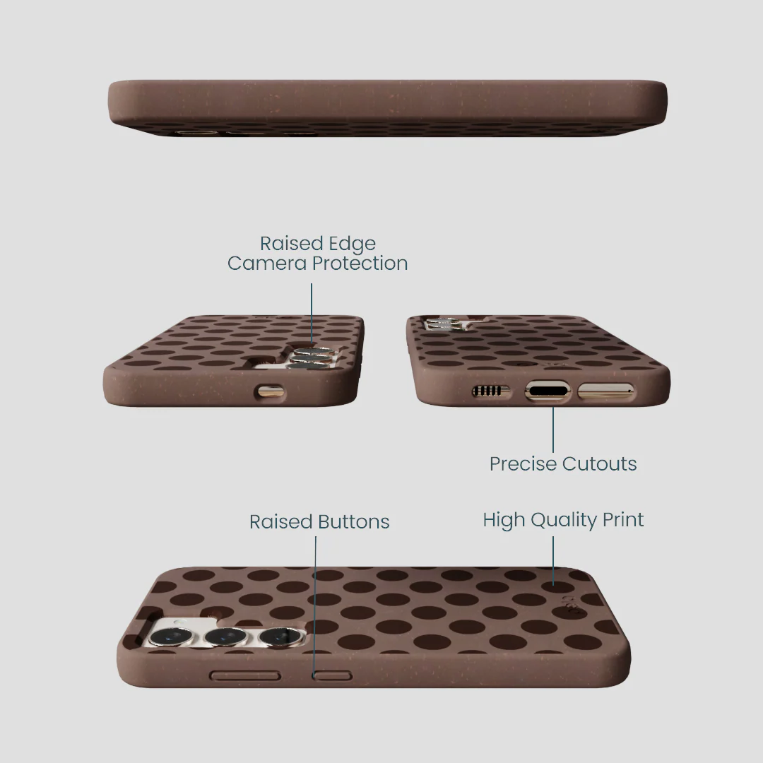 Chocolate Brown Cocoa Sprinkle Samsung Galaxy S23 Case - Image 3