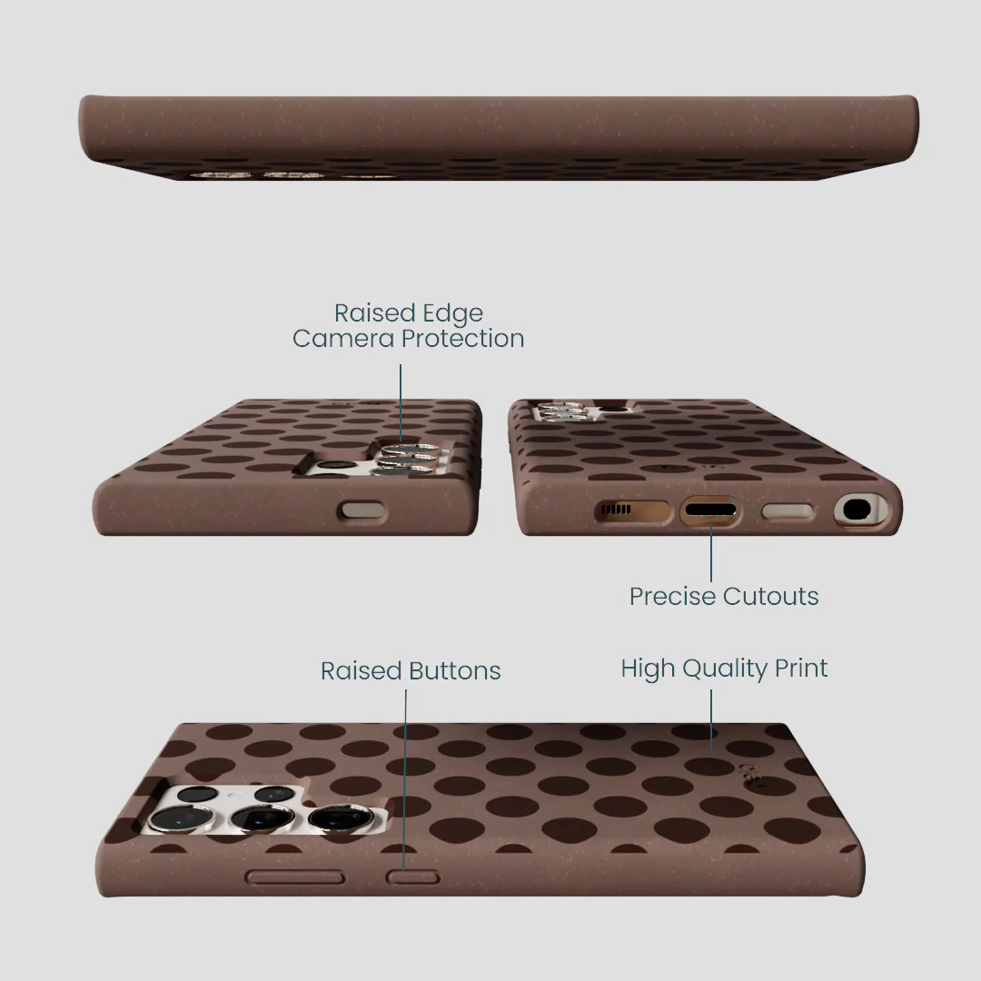 Chocolate Brown Cocoa Sprinkle Samsung Galaxy S24 Ultra Case - Image 3