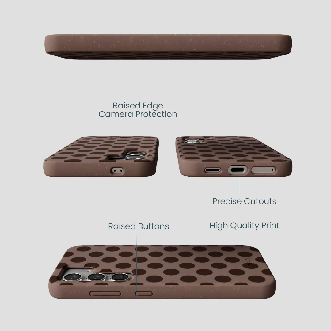 Chocolate Brown Cocoa Sprinkle Samsung Galaxy S25 Case - Image 3