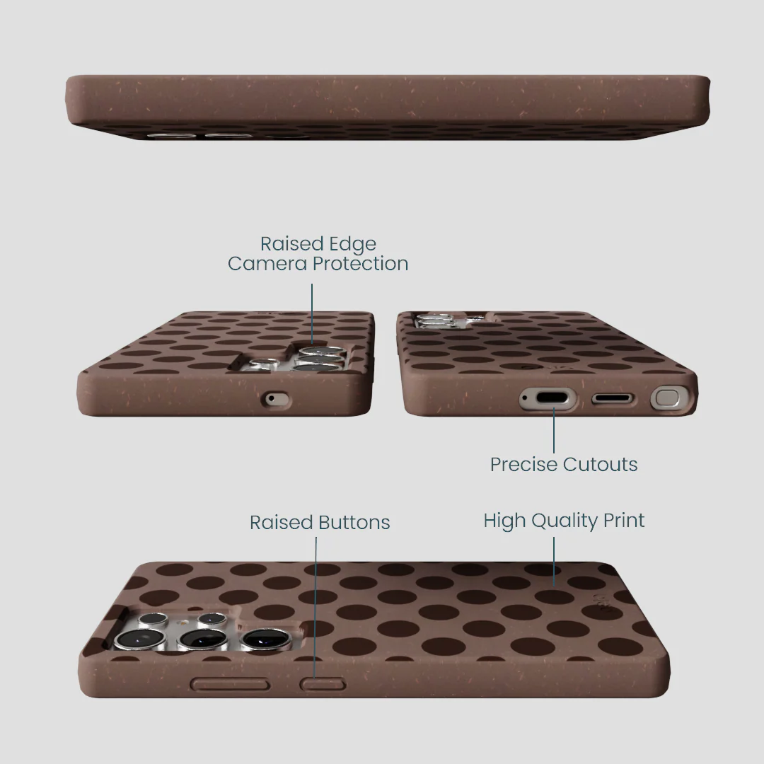 Chocolate Brown Cocoa Sprinkle Samsung Galaxy S25 Ultra Case - Image 3