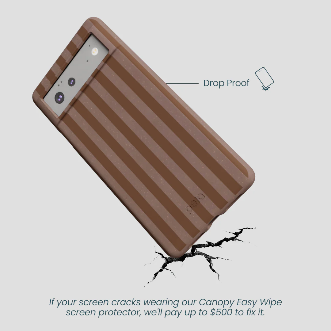 Chocolate Brown Cocoa Stripes Google Pixel 6a Case - Image 5