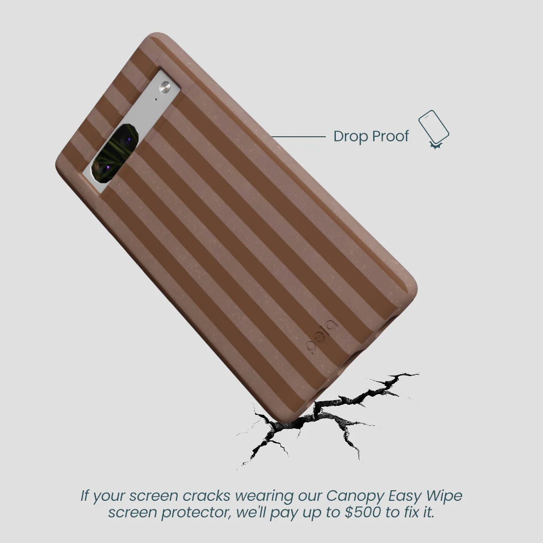 Chocolate Brown Cocoa Stripes Google Pixel 7a Case - Image 5