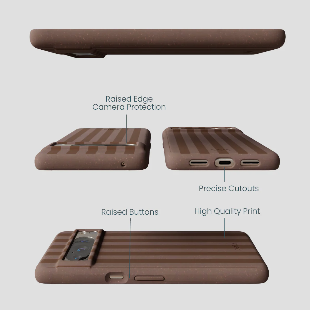 Chocolate Brown Cocoa Stripes Google Pixel 8 Pro Case - Image 3