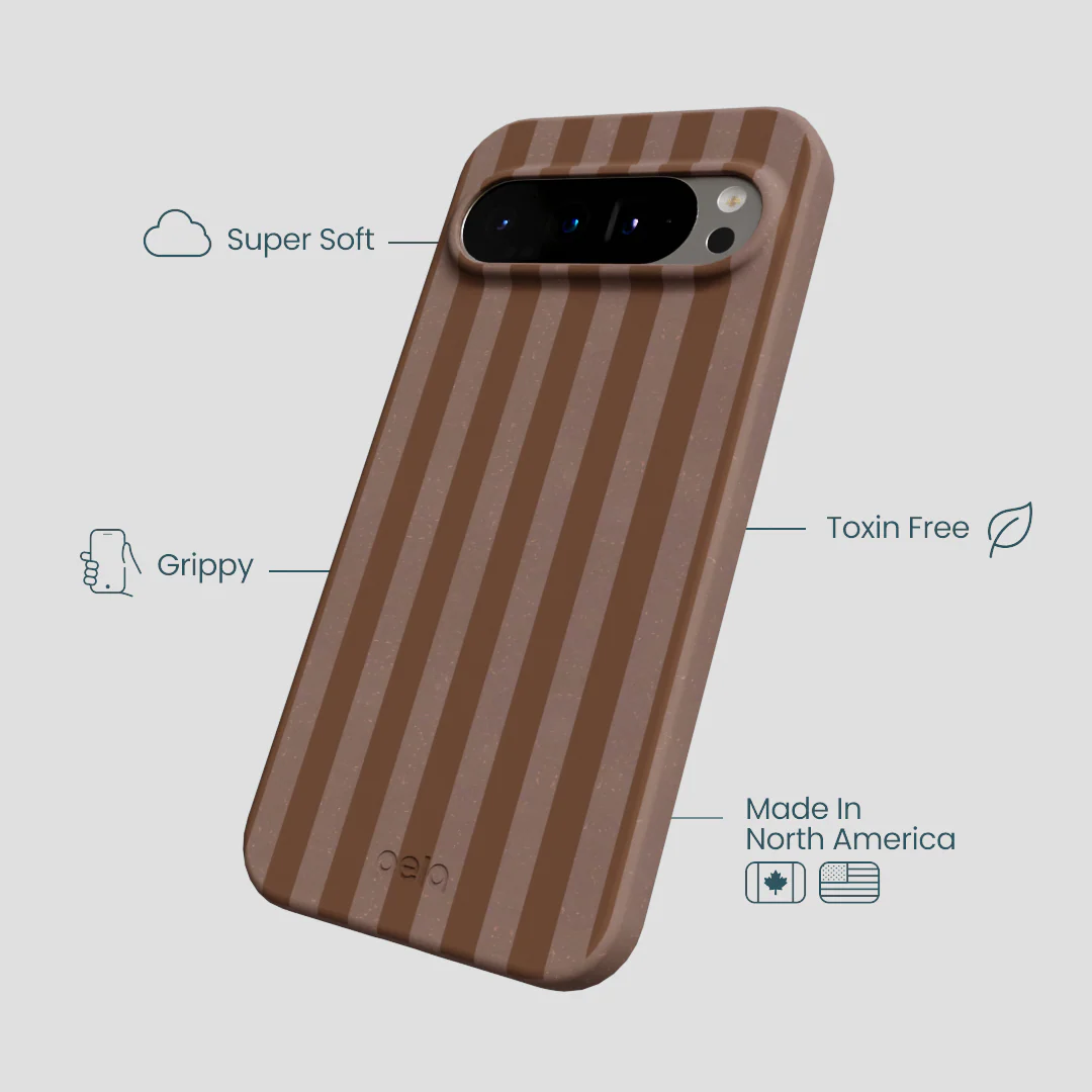 Chocolate Brown Cocoa Stripes Google Pixel 9 Pro XL Case - Image 4