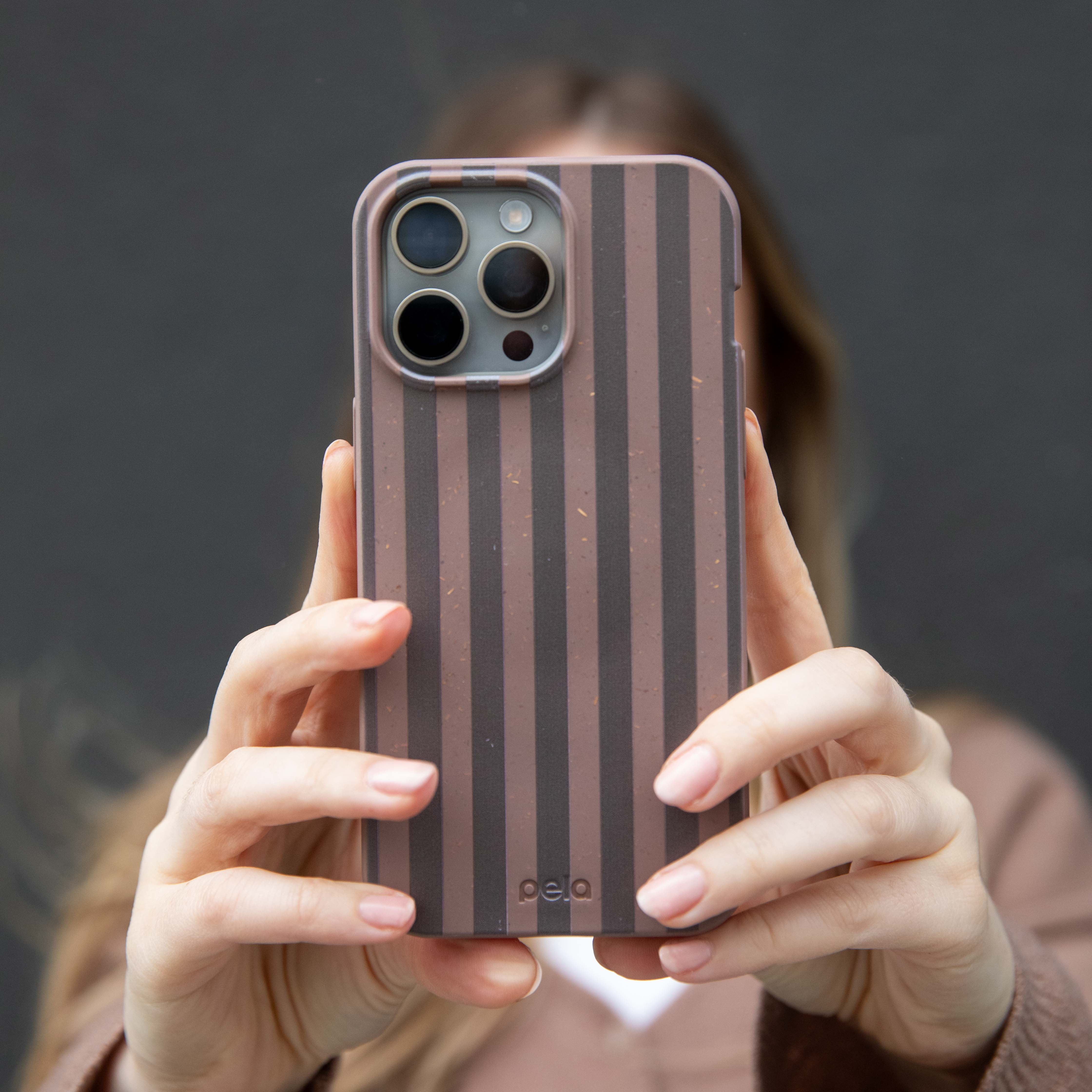 Chocolate Brown Cocoa Stripes iPhone 12/ iPhone 12 Pro Case - Image 6