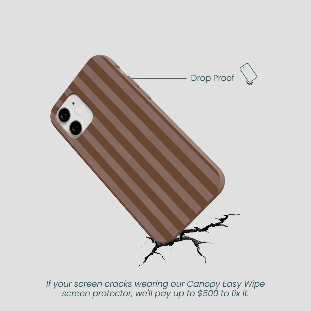 Chocolate Brown Cocoa Stripes iPhone 12 Mini Case - Image 5