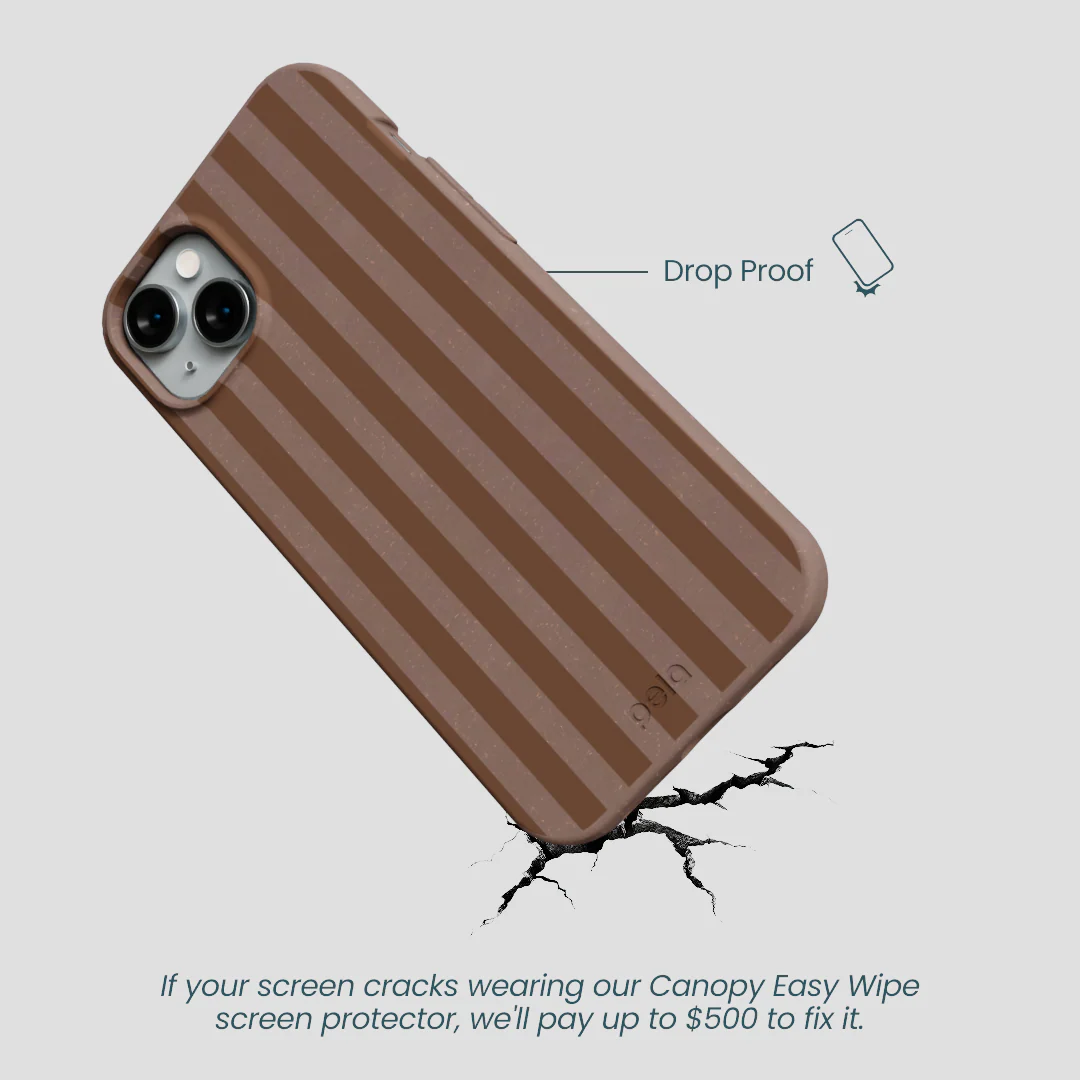 Chocolate Brown Cocoa Stripes iPhone 14 Plus Case - Image 5