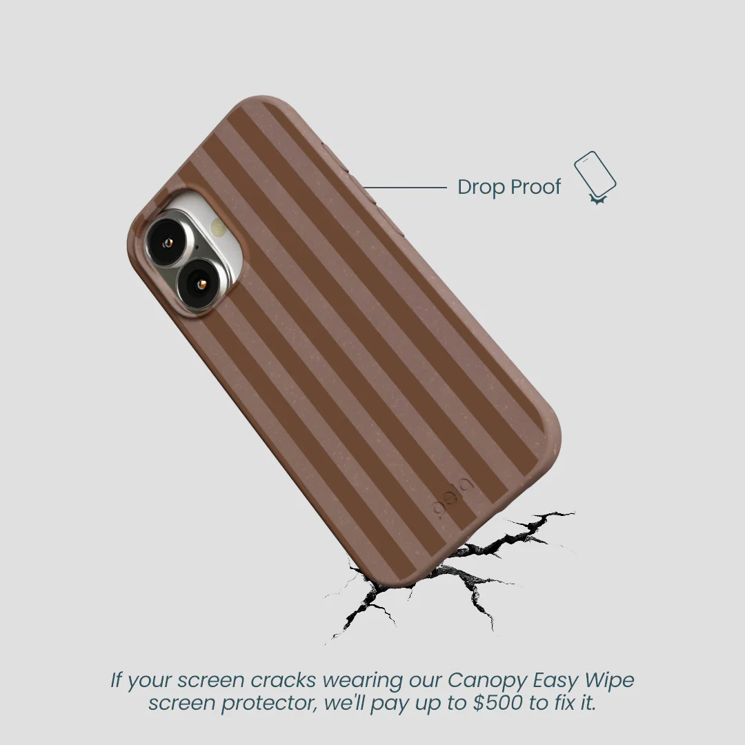 Chocolate Brown Cocoa Stripes iPhone 16 Case - Image 5