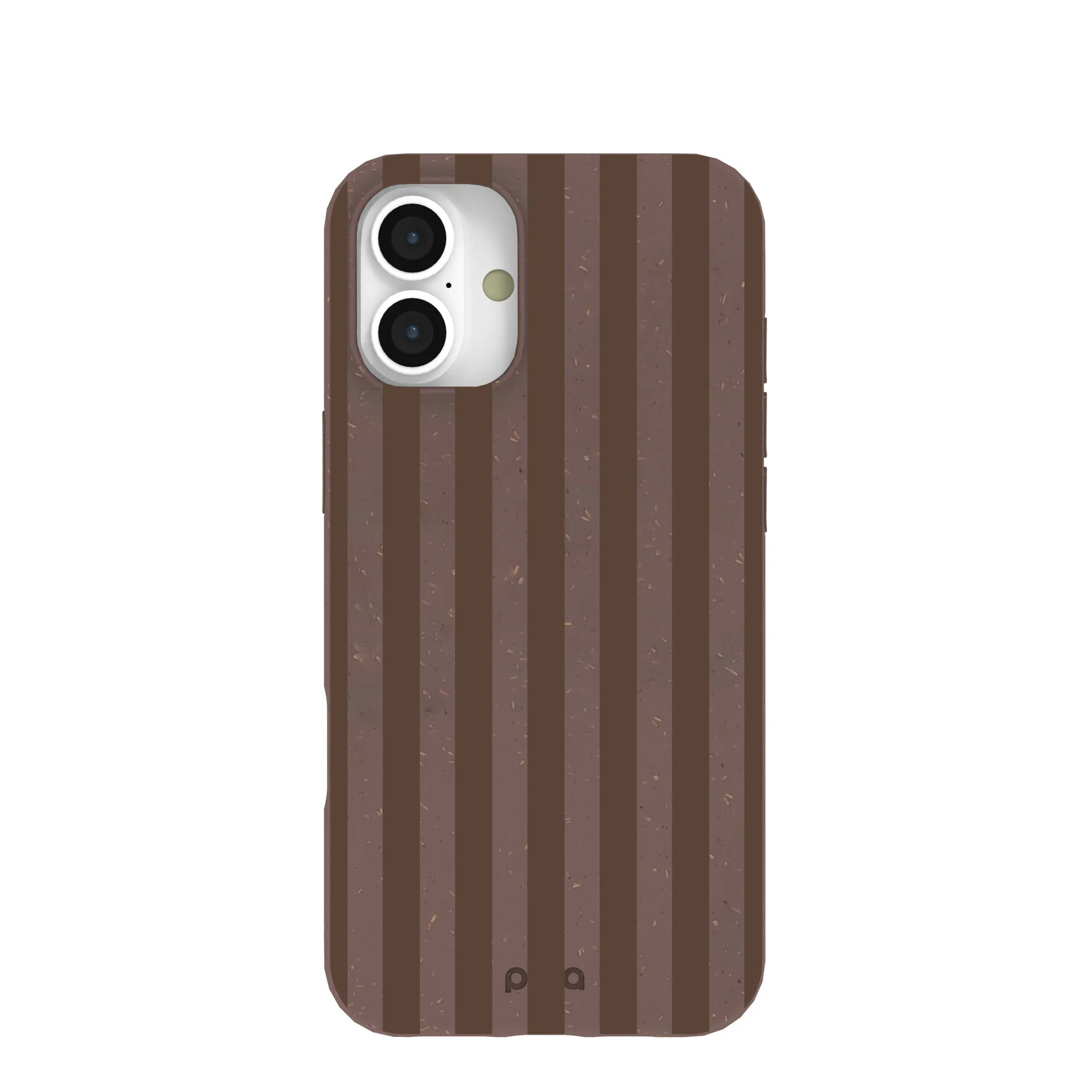 Chocolate Brown Cocoa Stripes iPhone 16 Plus Case