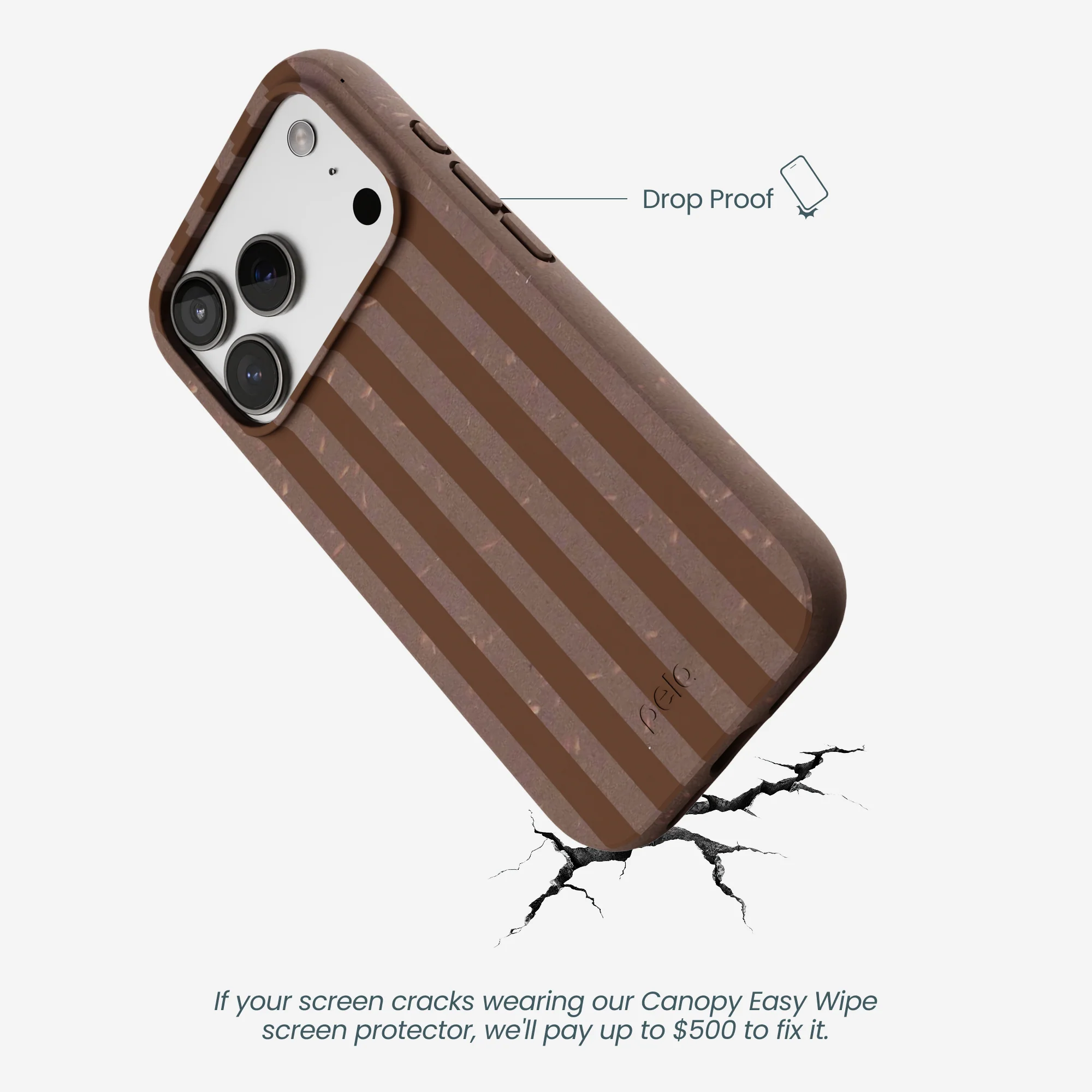 Chocolate Brown Cocoa Stripes iPhone 17 Pro Case - Image 5