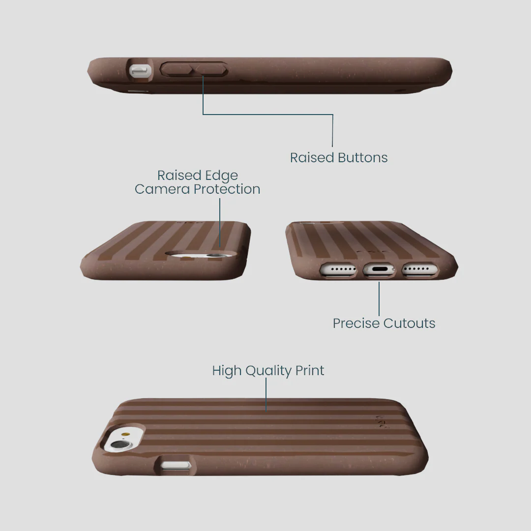 Chocolate Brown Cocoa Stripes iPhone 6/6s/7/8/SE Case - Image 3