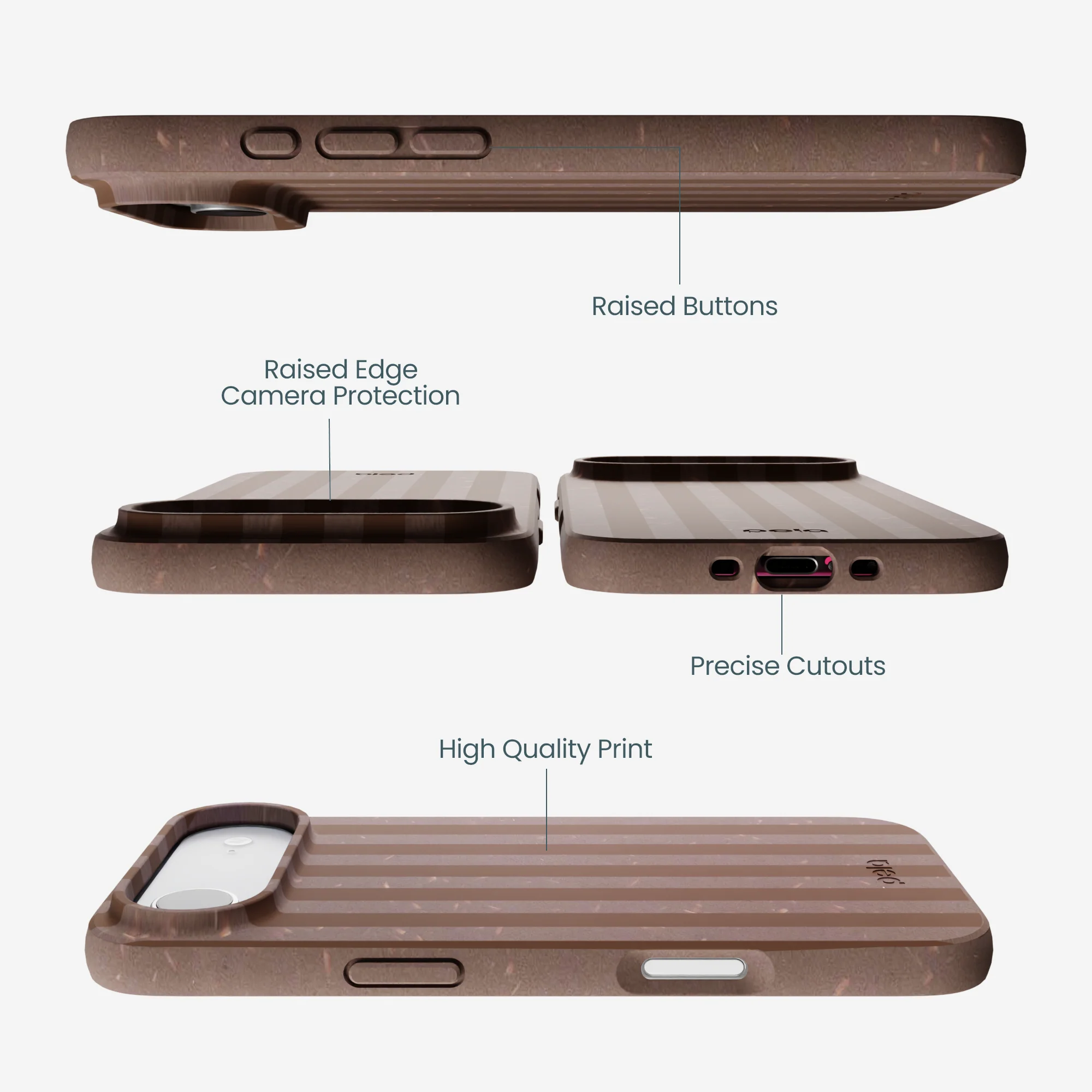 Chocolate Brown Cocoa Stripes iPhone Air Case - Image 3