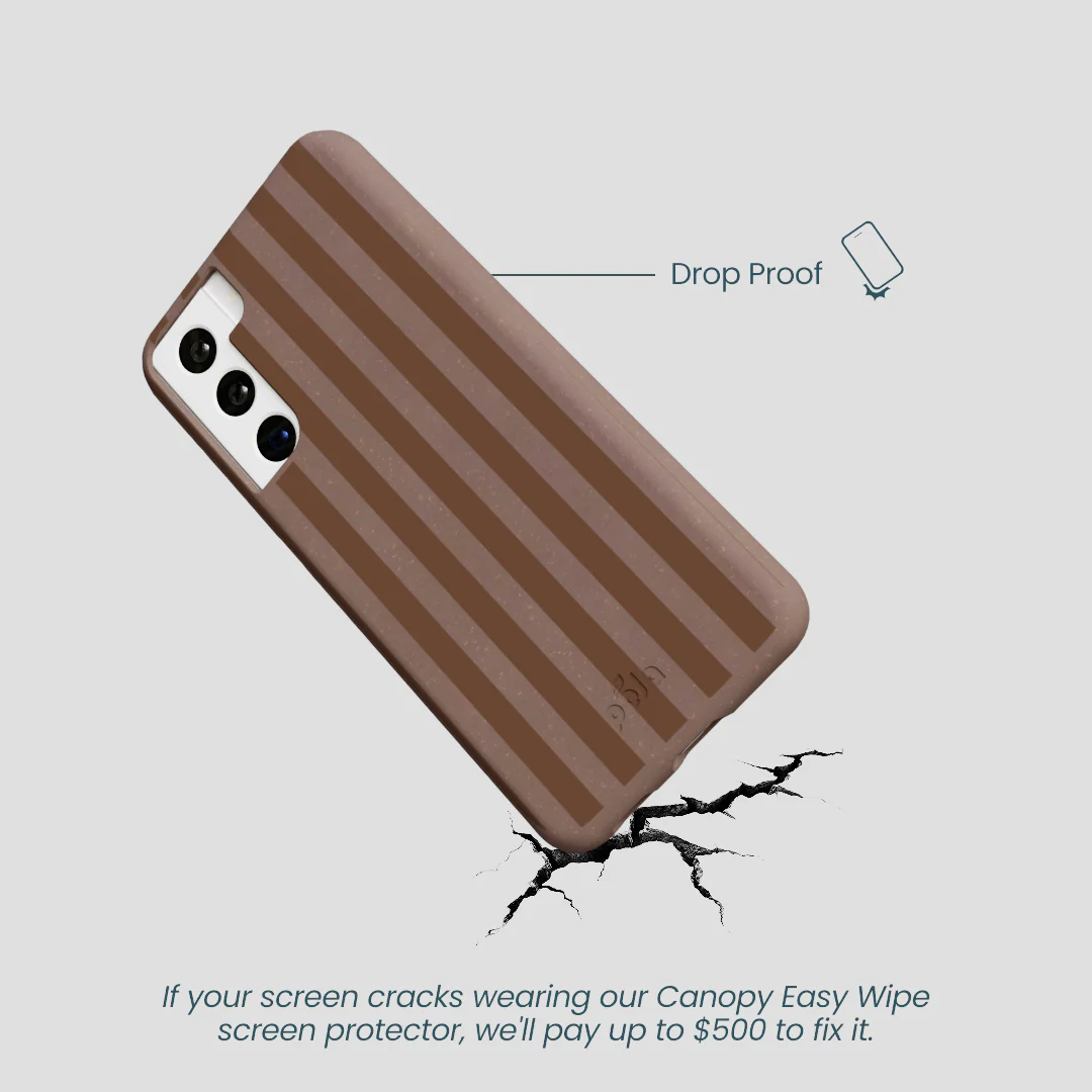 Chocolate Brown Cocoa Stripes Samsung Galaxy S22 Case - Image 5