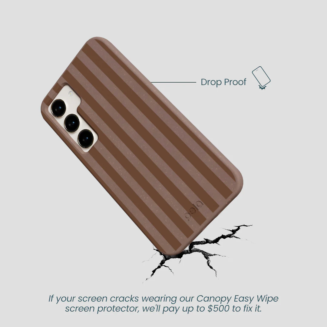 Chocolate Brown Cocoa Stripes Samsung Galaxy S23 Case - Image 5