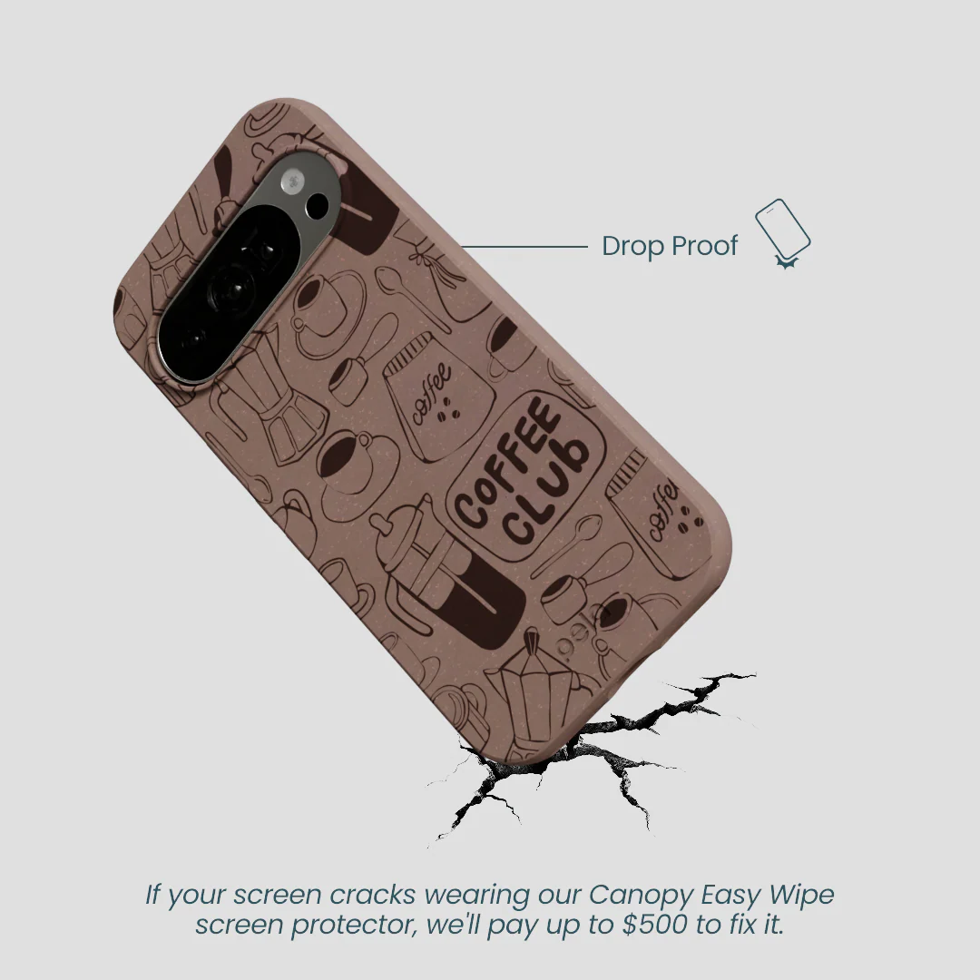 Chocolate Brown Coffee Club Google Pixel 10/10 Pro Case - Image 5
