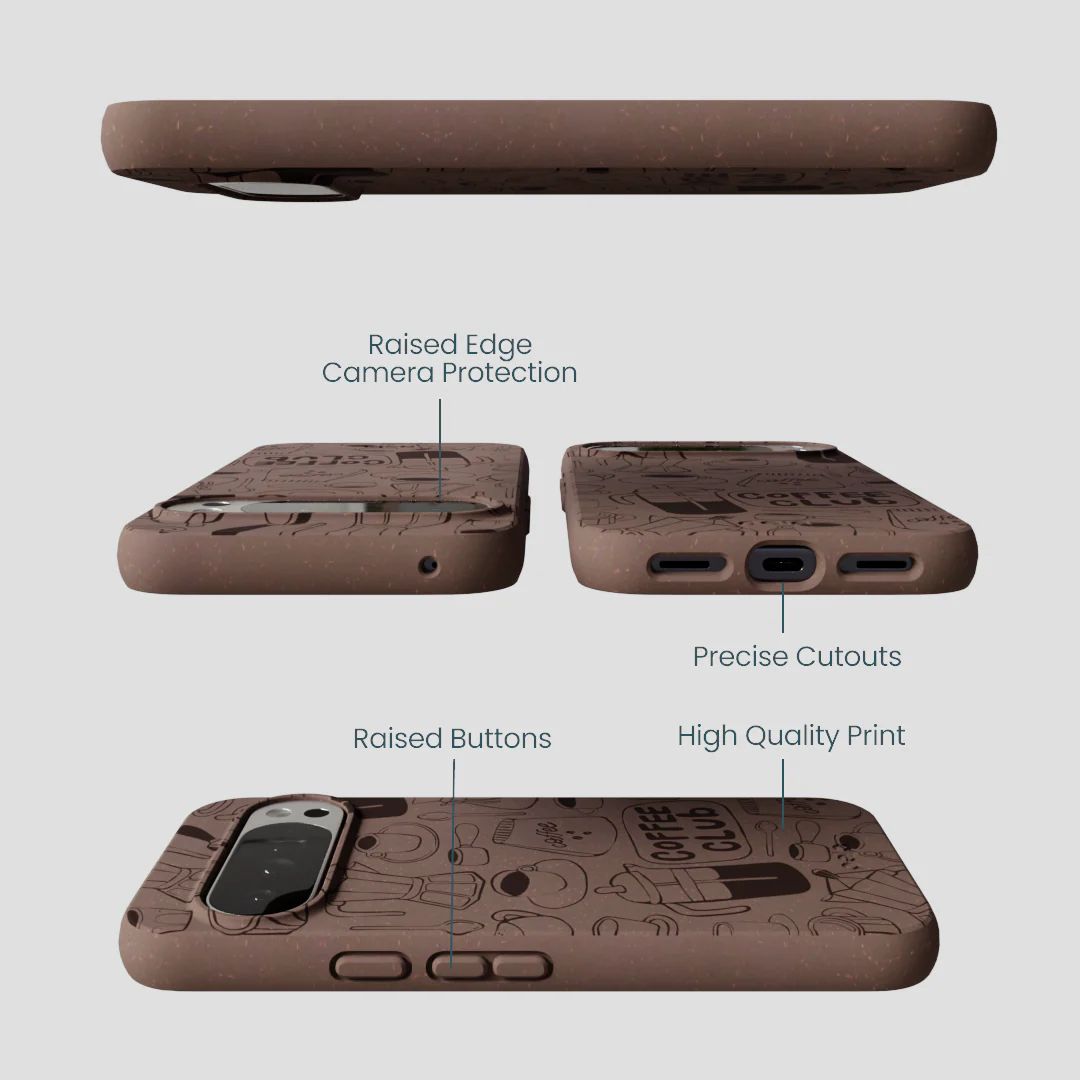 Chocolate Brown Coffee Club Google Pixel 10 Pro XL Case - Image 3