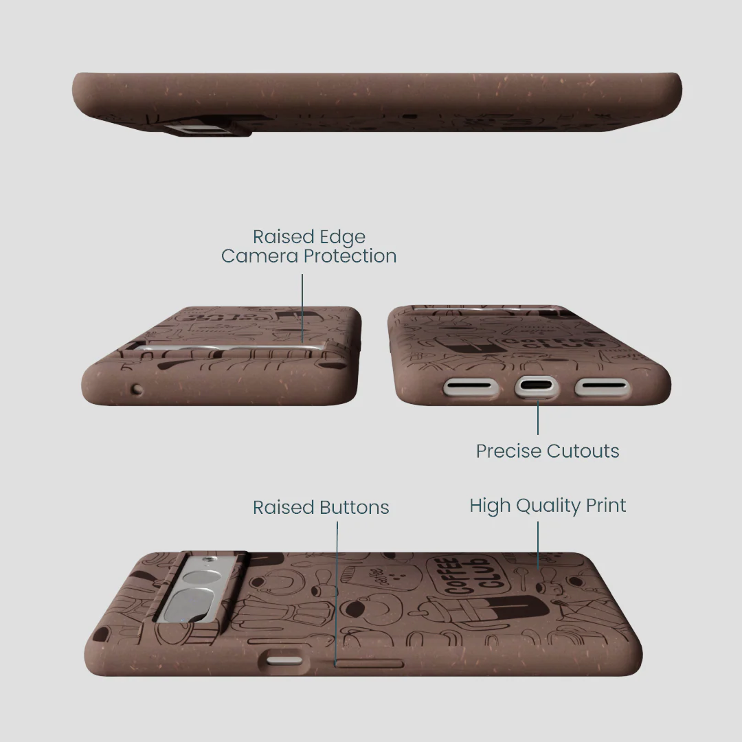 Chocolate Brown Coffee Club Google Pixel 7 Pro Case - Image 3