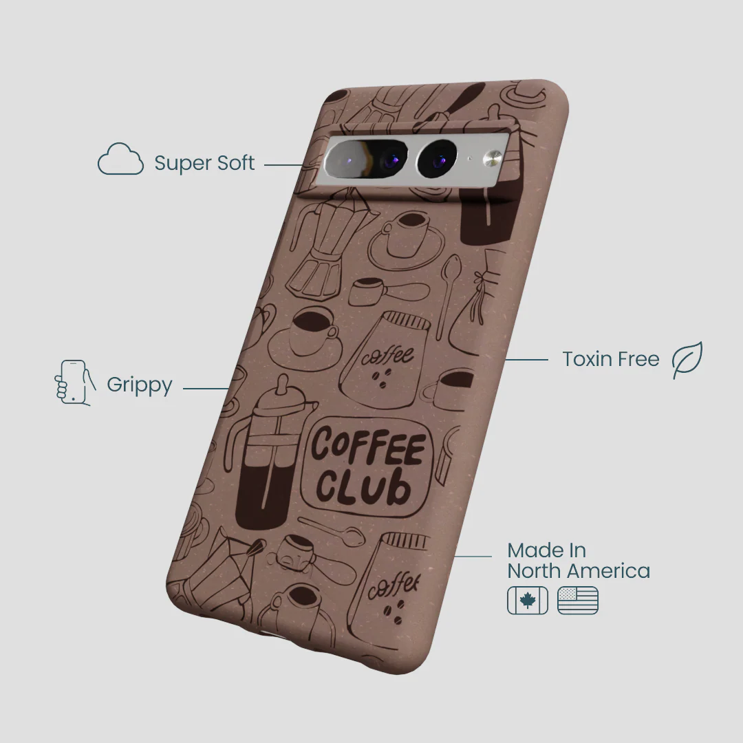 Chocolate Brown Coffee Club Google Pixel 7 Pro Case - Image 4