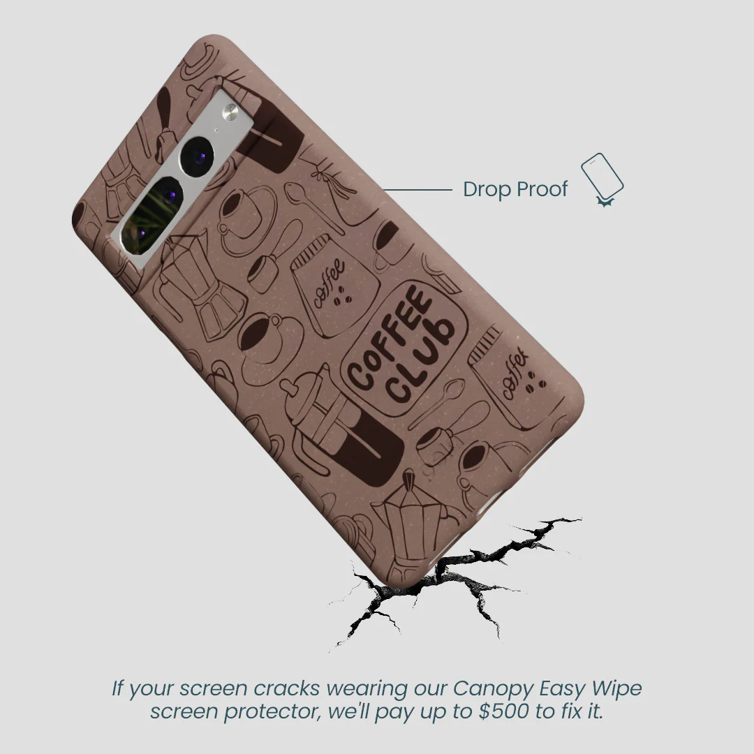 Chocolate Brown Coffee Club Google Pixel 7 Pro Case - Image 5