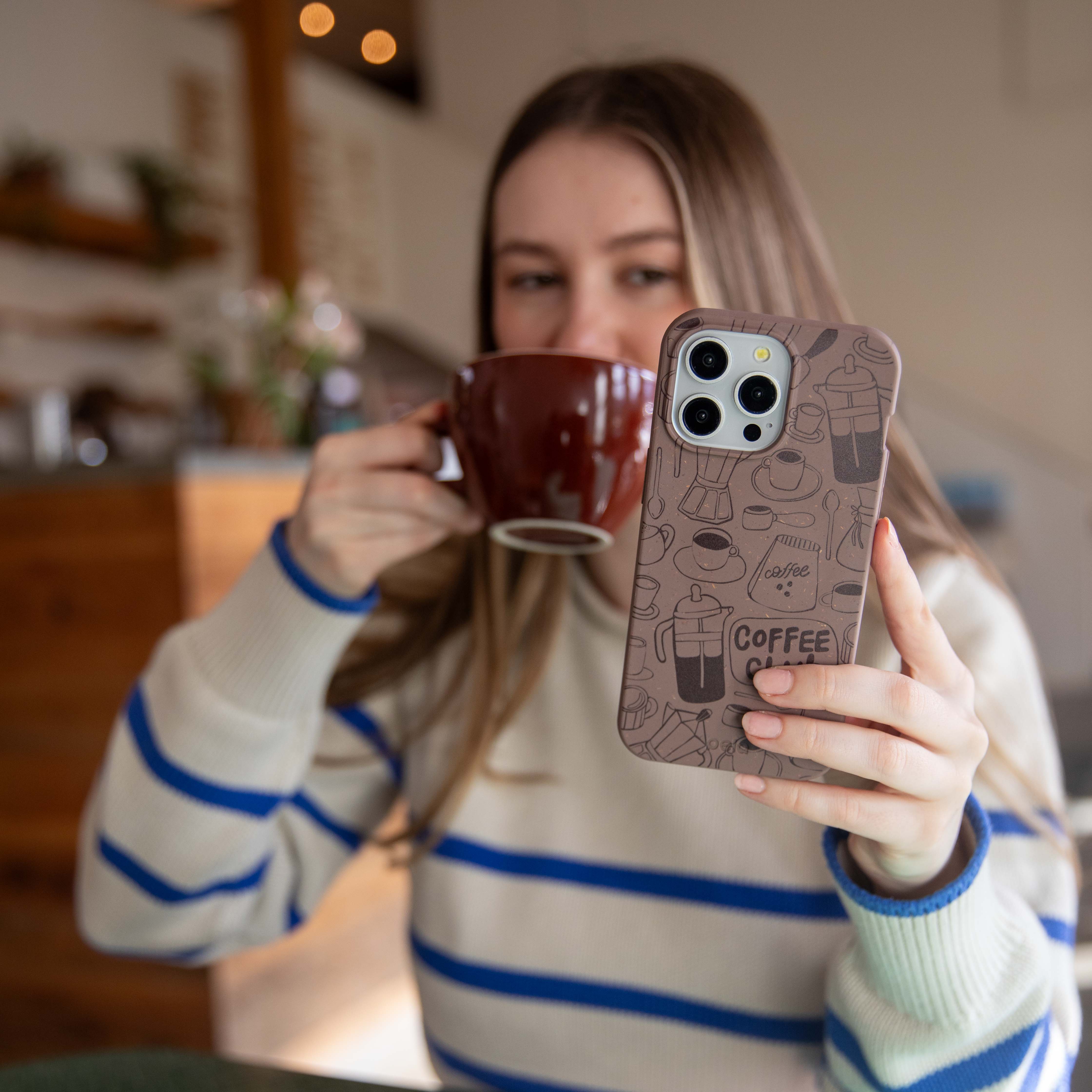 Chocolate Brown Coffee Club Google Pixel 7a Case - Image 6