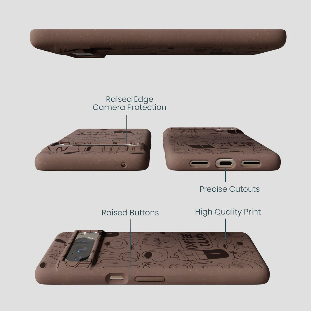 Chocolate Brown Coffee Club Google Pixel 8 Pro Case - Image 3
