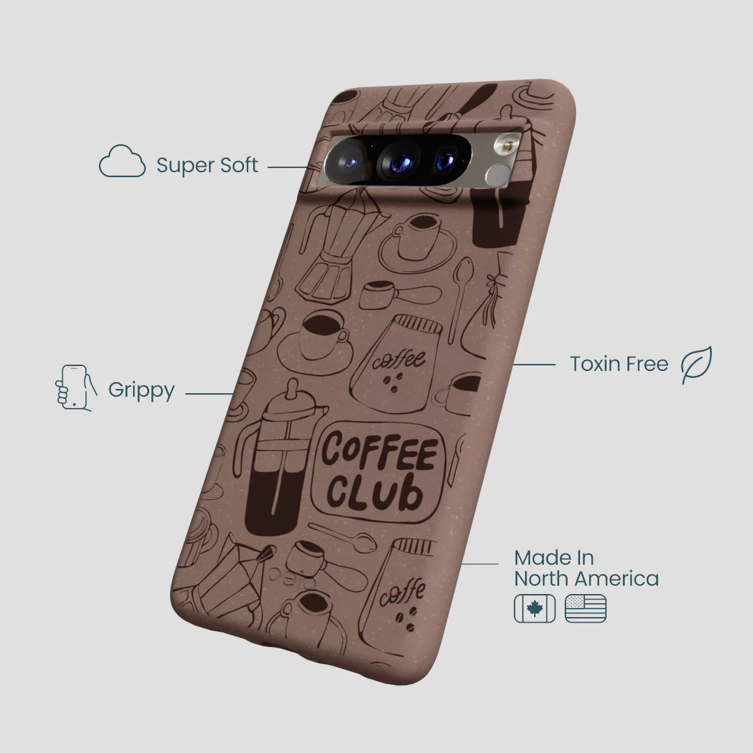 Chocolate Brown Coffee Club Google Pixel 8 Pro Case - Image 4