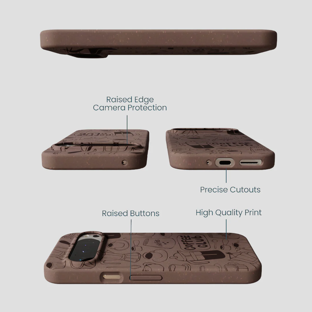 Chocolate Brown Coffee Club Google Pixel 9/9 Pro Case - Image 3