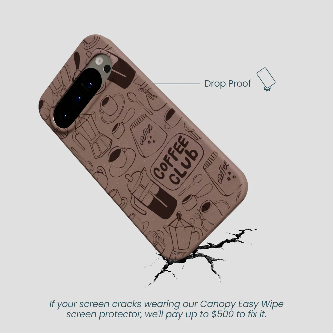 Chocolate Brown Coffee Club Google Pixel 9/9 Pro Case - Image 5