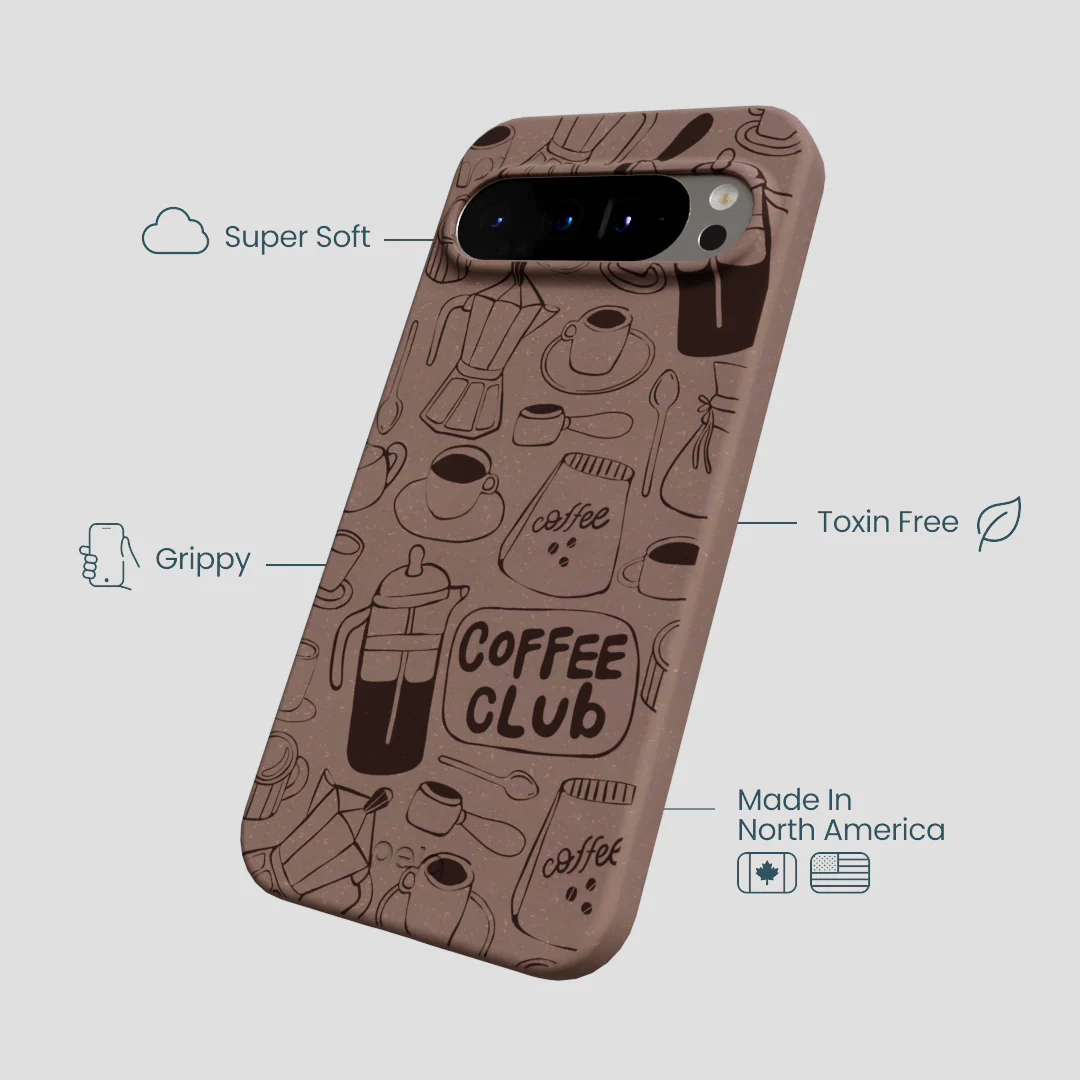 Chocolate Brown Coffee Club Google Pixel 9 Pro XL Case - Image 4