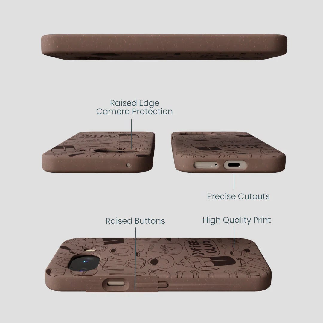 Chocolate Brown Coffee Club Google Pixel 9a Case - Image 3