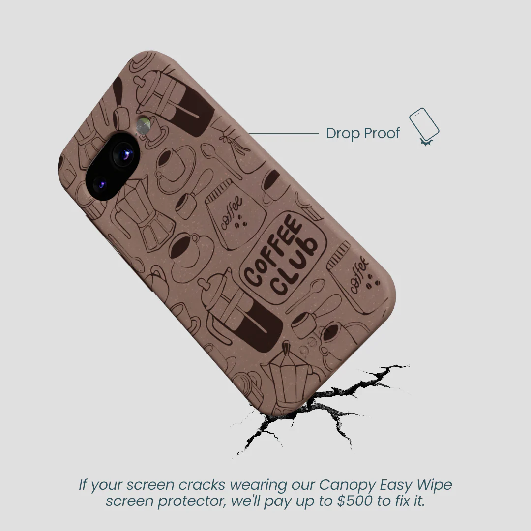 Chocolate Brown Coffee Club Google Pixel 9a Case - Image 5
