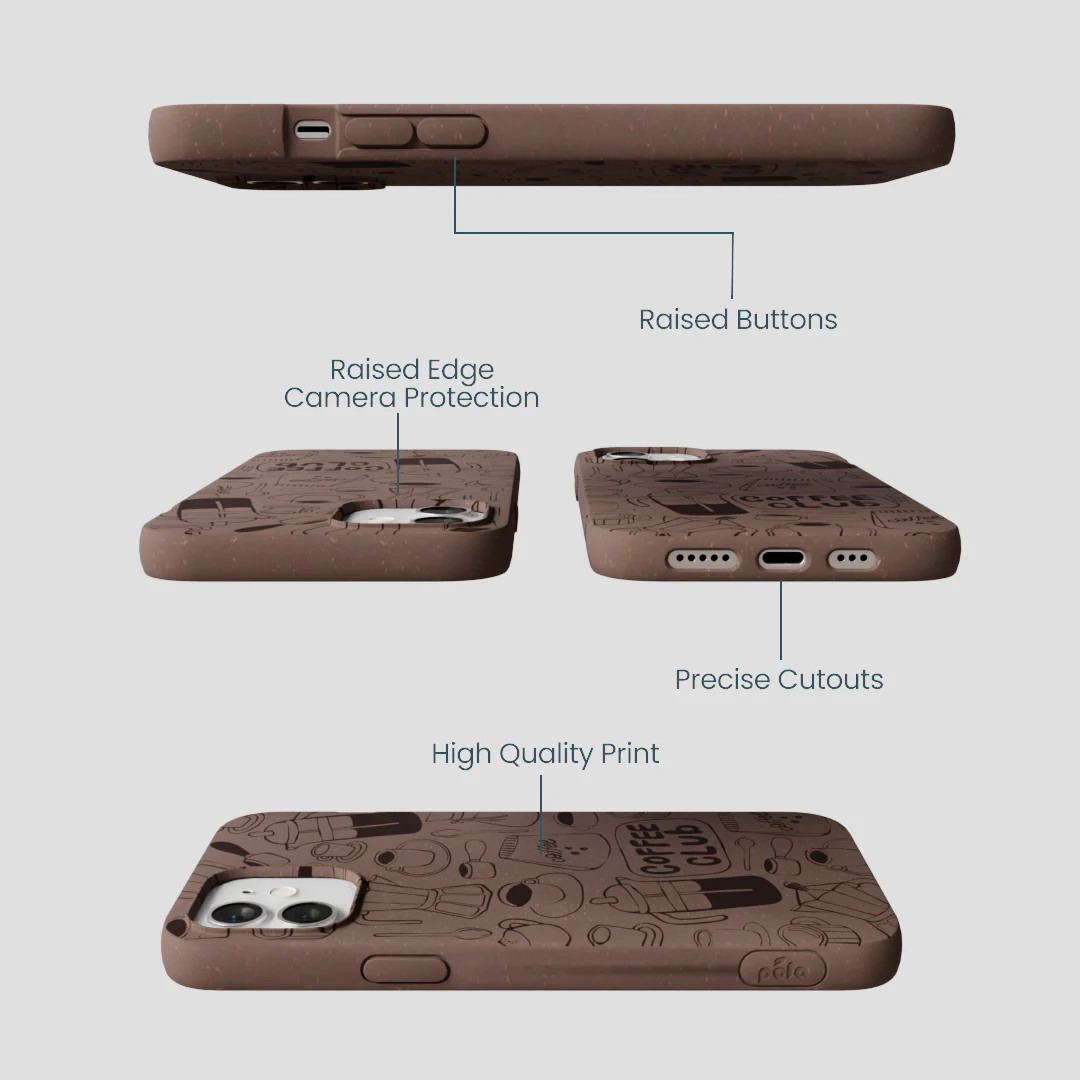 Chocolate Brown Coffee Club iPhone 12/ iPhone 12 Pro Case - Image 3