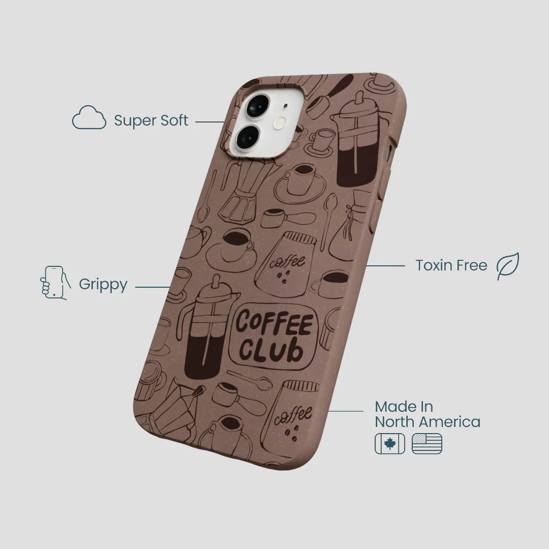 Chocolate Brown Coffee Club iPhone 12/ iPhone 12 Pro Case - Image 4