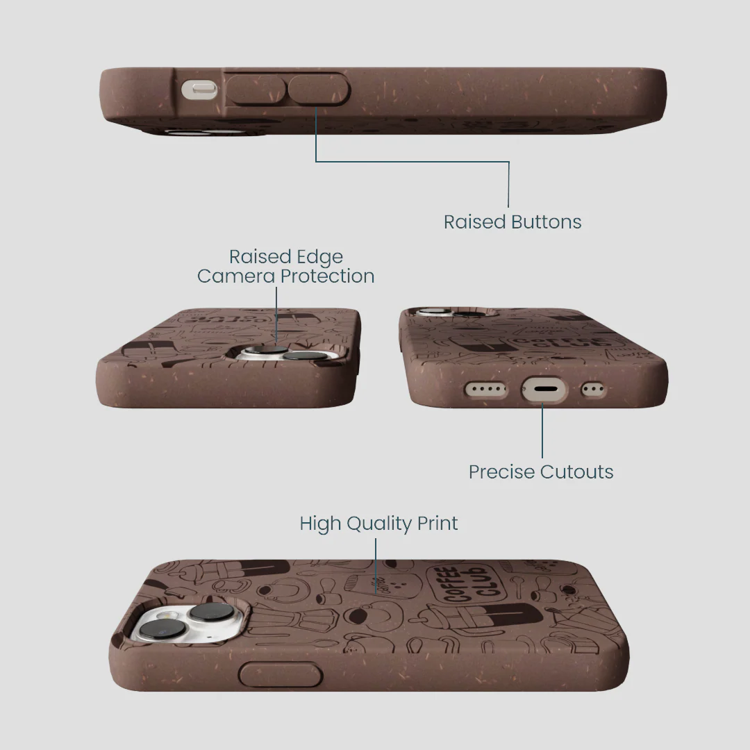 Chocolate Brown Coffee Club iPhone 13 Case - Image 3