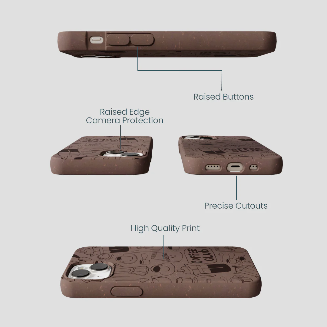 Chocolate Brown Coffee Club iPhone 13 Mini Case - Image 3