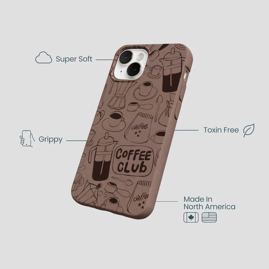 Chocolate Brown Coffee Club iPhone 13 Mini Case - Image 4