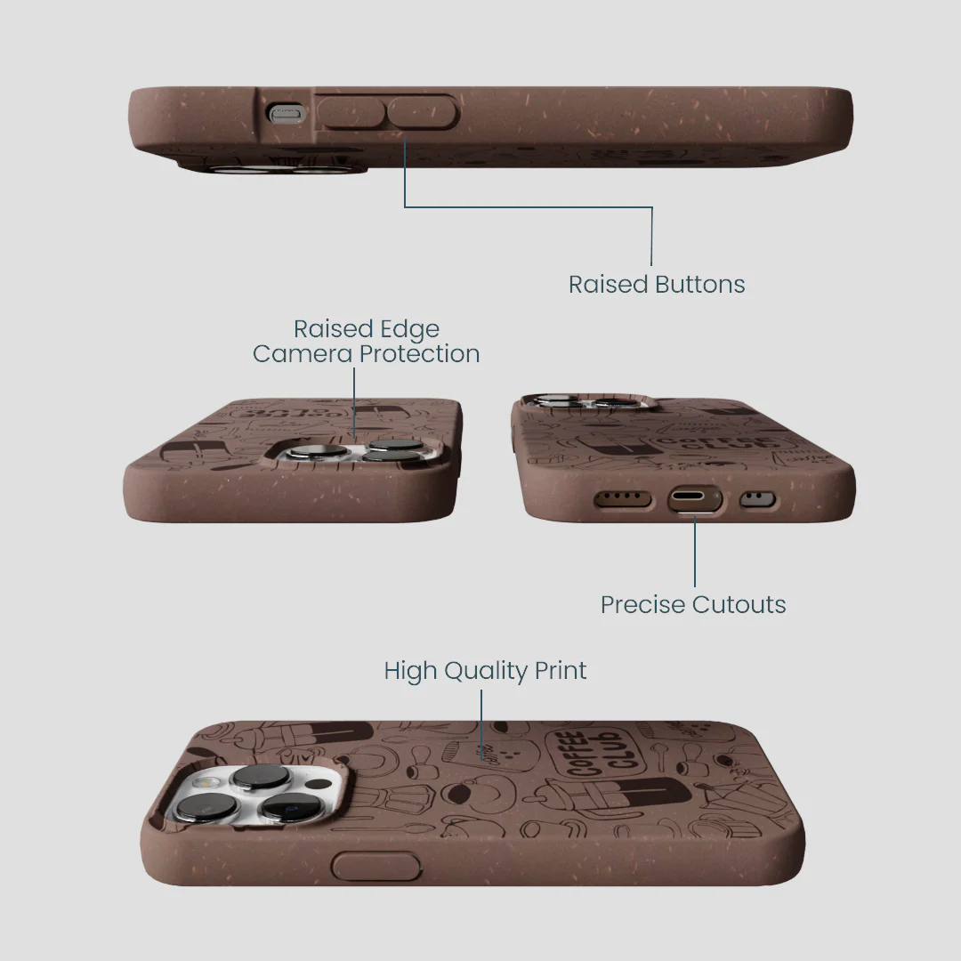Chocolate Brown Coffee Club iPhone 13 Pro Case - Image 3