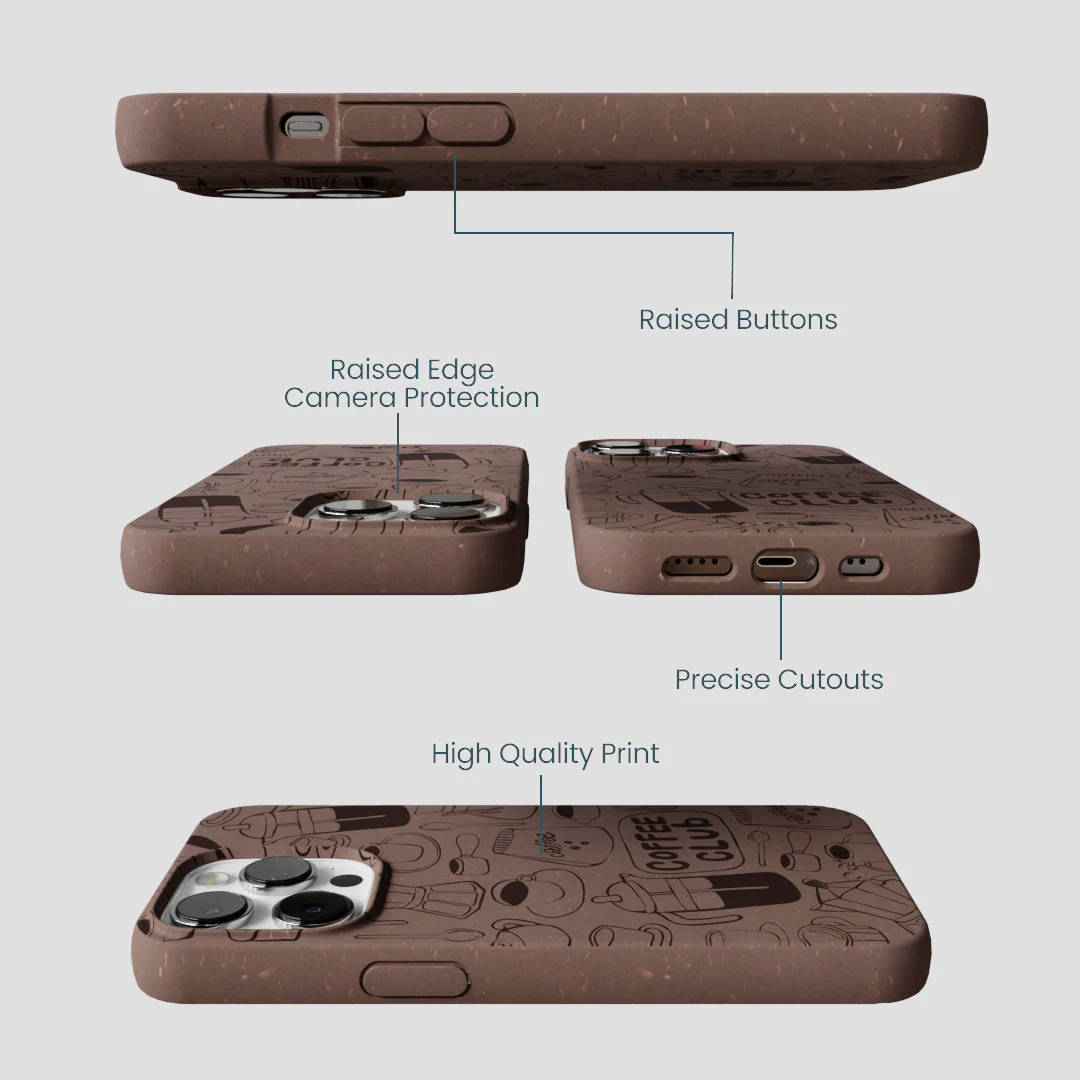 Chocolate Brown Coffee Club iPhone 13 Pro Max Case - Image 3