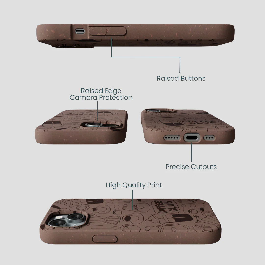 Chocolate Brown Coffee Club iPhone 14 Case - Image 3